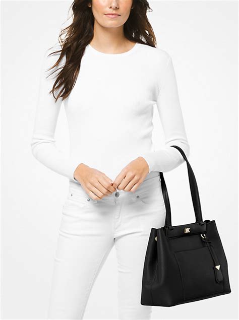 michael michael kors meredith pebbled leather tote|Michael Kors mercer best badger.